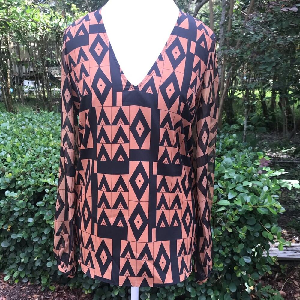 Zoa NEw York Sheer Triangle design Top